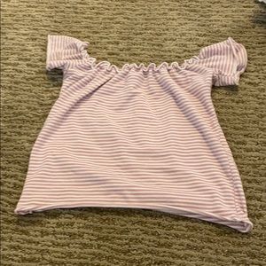 Baby pink and white striped shirt